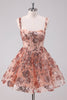 Load image into Gallery viewer, Glitter Blush A Line Spaghetti Straps Sequins Tulle Corset Graduation Dress