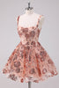 Load image into Gallery viewer, Glitter Blush A Line Spaghetti Straps Sequins Tulle Corset Graduation Dress