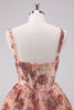 Load image into Gallery viewer, Glitter Blush A Line Spaghetti Straps Sequins Tulle Corset Graduation Dress