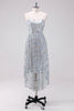 Load image into Gallery viewer, Sparkly Silver Sweetheart Asymmetric Graduation Dress with Sequins