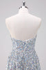 Load image into Gallery viewer, Sparkly Silver Sweetheart Asymmetric Graduation Dress with Sequins