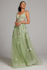 Load image into Gallery viewer, Green A Line Sequin Corset Embroidered Long Prom Dress With Slit