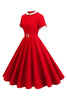 Load image into Gallery viewer, Blue Round Neck A-Line Midi 1950s Dress