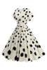 Load image into Gallery viewer, Black Rose Printed A-Line Boat Neck Midi 1950s Dress