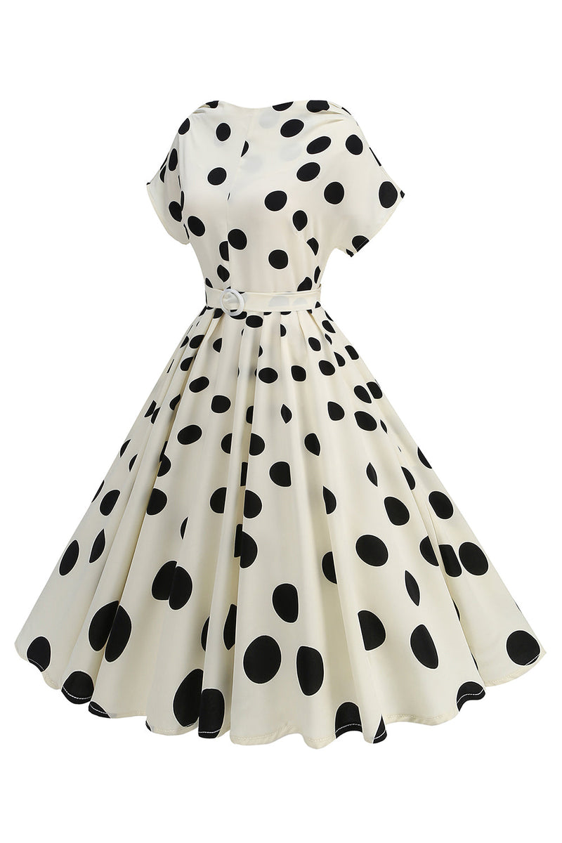 Load image into Gallery viewer, Black Rose Printed A-Line Boat Neck Midi 1950s Dress