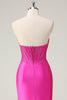 Load image into Gallery viewer, Fuchsia Mermaid Strapless Corset Prom Dress