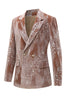 Load image into Gallery viewer, Sparkly Dusty Rose Velvet Notched Lapel Sequins 2 Pieces Suits