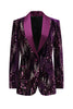 Load image into Gallery viewer, Sparkly Purple Shawl Lapel Sequins Prom Blazer