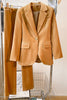 Load image into Gallery viewer, Camel Velvet 2 Pieces Notched Lapel Women&#39;s Suits