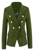 Load image into Gallery viewer, Army Green Peak Lapel Midi Women&#39;s Blazer