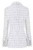 Load image into Gallery viewer, White Double Breasted Dotted Midi Women&#39;s Blazer