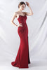 Load image into Gallery viewer, Sparkly Burgundy Beaded Corset Long Prom Dress with Slit