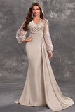 Navy Mermaid Sequins Long Sleeves Choir Dress with Side Cape