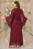 Load image into Gallery viewer, Sparkly Burgundy A Line Round Neck Long Sleeves Prom Dress