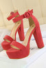 Load image into Gallery viewer, Kahki Chunky High Heel Sandals