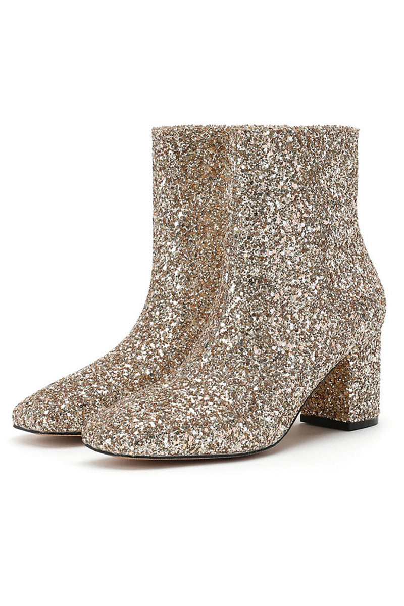 Load image into Gallery viewer, Sparkly Golden Sequins Women&#39;s Fashion Boots