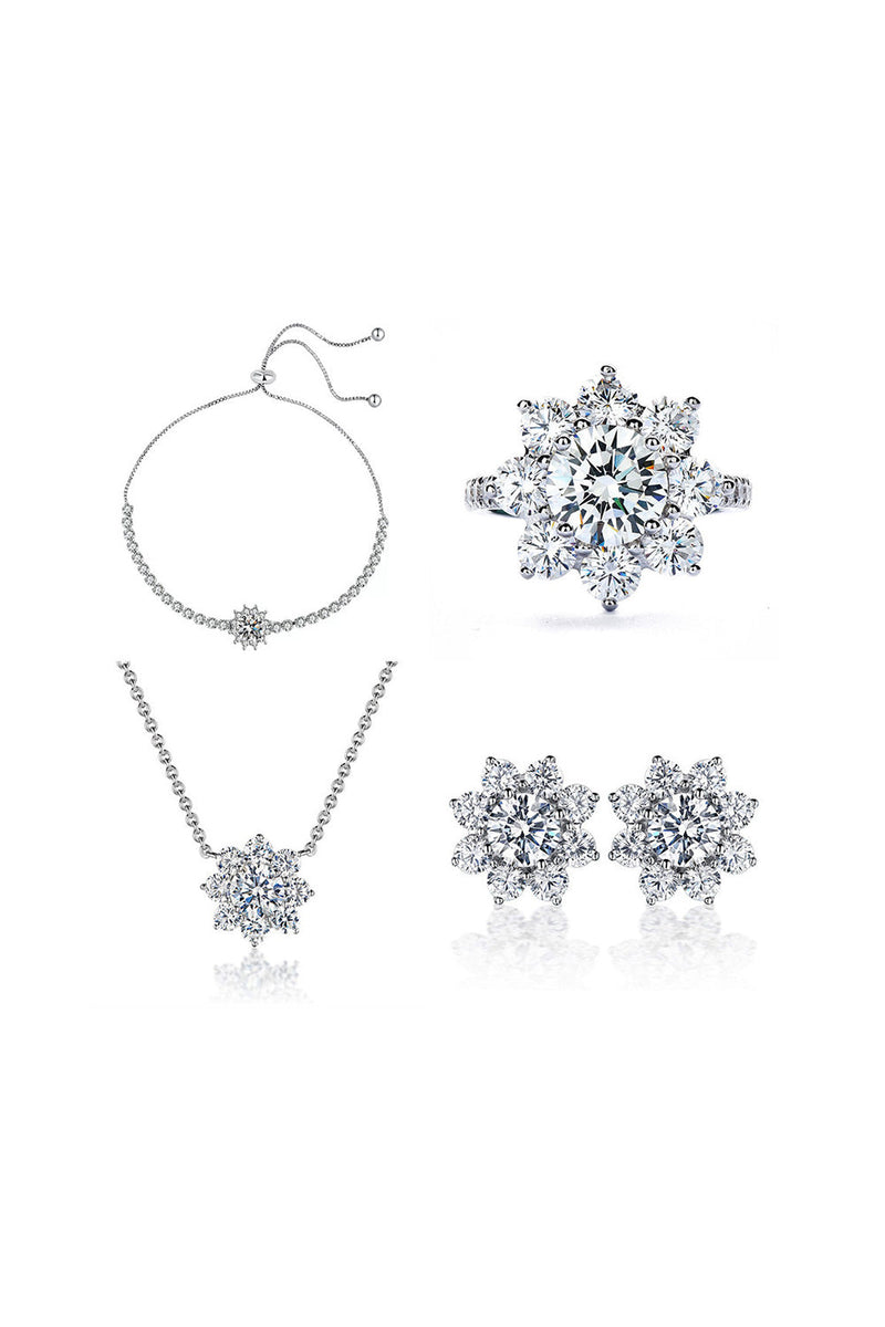 Load image into Gallery viewer, Silver Glitter 4 Pieces Jewelry Set