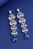 Load image into Gallery viewer, Royal Blue Leaf Tassel Water Drop Long Earrings