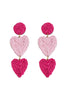 Load image into Gallery viewer, Fashionable Fuchsia Heart-shaped Braided Earrings