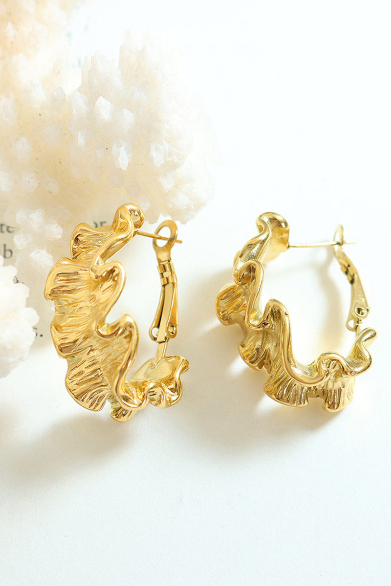 Load image into Gallery viewer, Golden Circle Wave Earrings