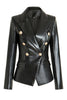 Load image into Gallery viewer, Black Peak Lapel PU Leather Women Blazer