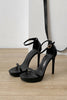 Load image into Gallery viewer, Black Ankle Strap Stilettos Round Sexy High Heels Sandals