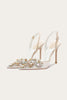 Load image into Gallery viewer, Sparkly Apricot Rhinestones Lace High Heels