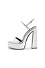 Load image into Gallery viewer, Golden Open Toe Ankle Strap Chunky Heel Sandals