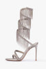 Load image into Gallery viewer, Sparkly Silver Beading Strappy Tassels Open Toe High Heels