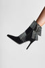 Load image into Gallery viewer, Sparkly Black Beading Ankle Boots with Tassels