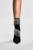 Load image into Gallery viewer, Sparkly Black Beading Ankle Boots with Tassels