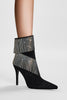 Load image into Gallery viewer, Sparkly Black Beading Ankle Boots with Tassels