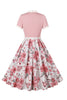 Load image into Gallery viewer, Blue Floral Printed 1950s Dresses with Short Sleeves