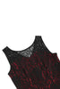 Load image into Gallery viewer, Burgundy A Line Lace Sleeveless 1950s Vintage Dress