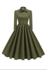 Load image into Gallery viewer, Purple Pleated Bow Tie 1950s Dress with Long Sleeves