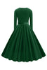 Load image into Gallery viewer, Yellow V Neck Pleated Long Sleeves 1950s Dress