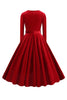 Load image into Gallery viewer, Yellow V Neck Pleated Long Sleeves 1950s Dress