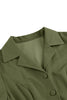 Load image into Gallery viewer, Army Green Notched Lapel Pleated 1950s Dress with Long Sleeves