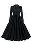 Load image into Gallery viewer, Army Green Notched Lapel Pleated 1950s Dress with Long Sleeves