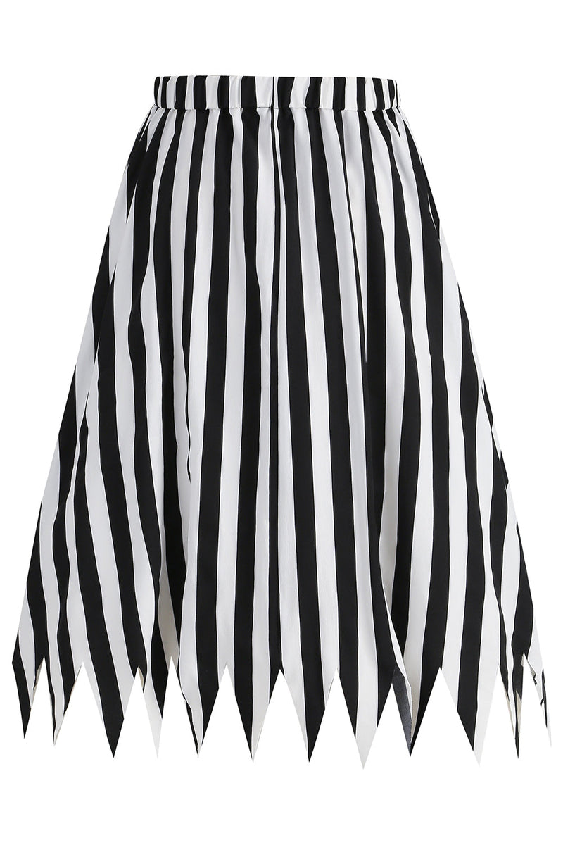 Load image into Gallery viewer, Black Color Block Striped Print Casual Novelty Pirate Costume Skirt