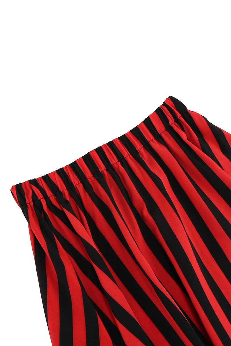 Load image into Gallery viewer, Black Color Block Striped Print Casual Novelty Pirate Costume Skirt