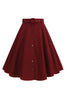 Load image into Gallery viewer, Black Button Front A Line Casual Midi Skirt