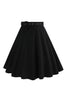 Load image into Gallery viewer, Black Button Front A Line Casual Midi Skirt