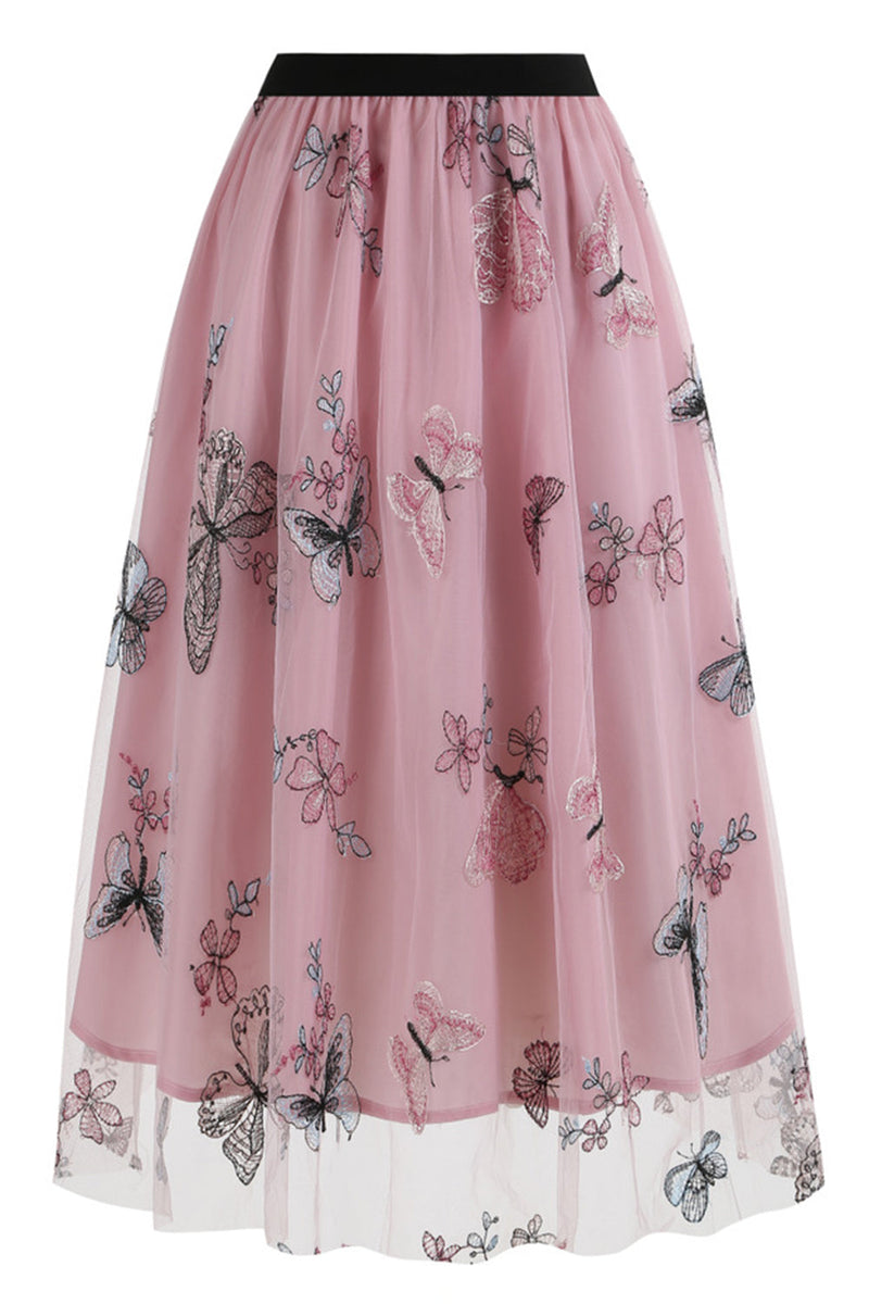 Load image into Gallery viewer, Apricot High Waist Print Chiffon Floral Loose Midi A Line Skirt