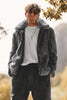 Load image into Gallery viewer, Dark Grey Faux Fur Turn Collar Zip Up Short Men Coat