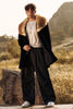 Load image into Gallery viewer, Fluffy Black Shawl Lapel Faux Fur long Men&#39;s Coat