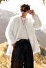 Load image into Gallery viewer, White Fluffy Faux Fur Long Sleeves Men&#39;s Cardigan Coat