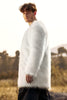 Load image into Gallery viewer, White Fluffy Faux Fur Long Sleeves Men&#39;s Cardigan Coat