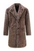 Load image into Gallery viewer, Khaki Fluffy Notched Lapel Faux Fur Long Men&#39;s Coat