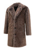 Load image into Gallery viewer, Khaki Fluffy Notched Lapel Faux Fur Long Men&#39;s Coat